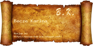 Becze Karina névjegykártya